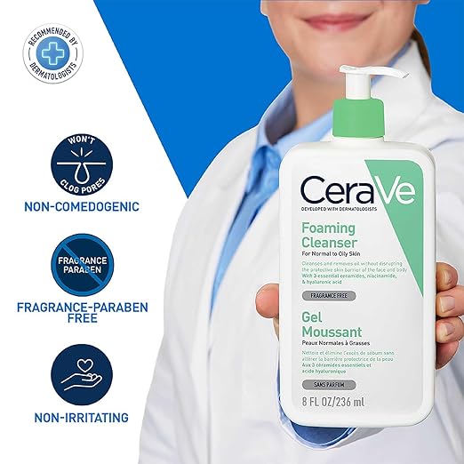 CeraVe Foaming Cleanser for Normal to Oily Skin 236ml